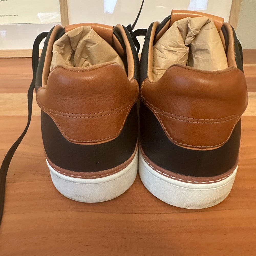 Allen Edmonds Black and Tan Leather Sneakers - Picture 9 of 12